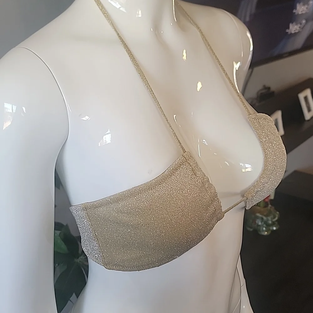 ASTRO gold sparkle brown inner linning top - Picture 4 of 4